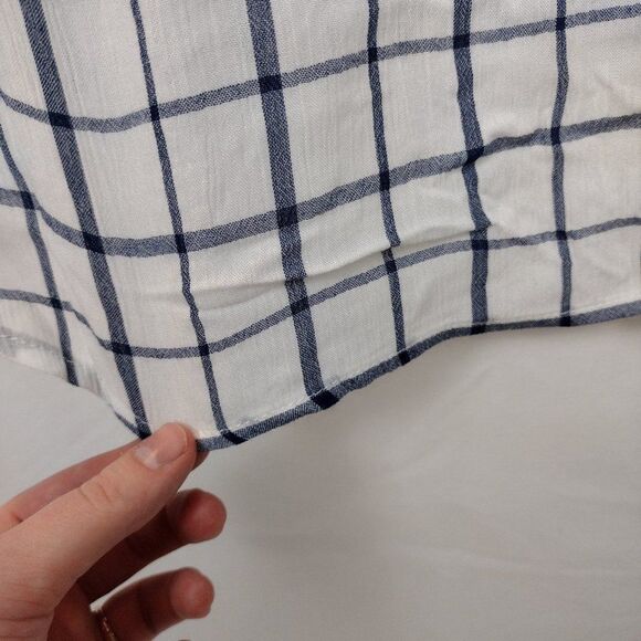 Kenneth Cole Reaction Plaid Button Down White/Blue/Navy Shirt Size Small - Picture 10 of 16